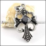 Black Diamond Stainless Steel Cross Pendant - p000140