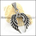 Double Stainless Steel Wing Pendant - p000163 Double Stainless Steel Wing Pendant - p000163