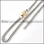 Silver Stainless Steel Square Link Chain Jewelry set-s000169
