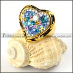 Loyal crystal Ring in Gold Stainless Steel - r000204
