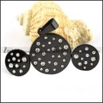 Black Round Stainless Steel jewelry set-s000080