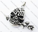 Stainless Steel Rose Skull pendant - JP370035