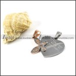 Gold Butterfly and Heart Stainless Steel Couple Pendants - p0000