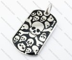 Stainless Steel Skull Dog Tag Pendant - JP400062