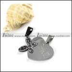 Black Butterfly and Heart Stainless Steel Couple Pendants - p000