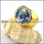 Facted Rhinestone Stainless Steel ring - r000208