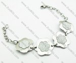 Silver Stainless Steel plum blossom bracelet -JB140040 Silver Stainless Steel plum blossom bracelet -JB140040