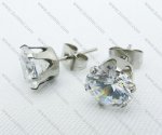 3mm Clear Zircon Stainless Steel Earring JE220004