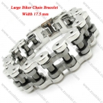 Men's Heavy Silver Black Polishing Motorbike Chain Bracelet