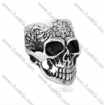 316L Stainless Steel Flower Skull Rings -JR350182